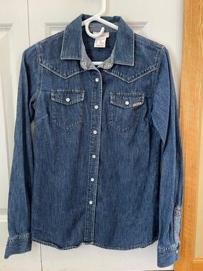 Ariat Dark Blue Denim Button-Down Western Shirt